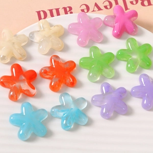 Colorful semi-transparent resin flower charms for DIY jewelry and hair accessories craft