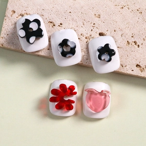DIY Resina Dijes Flor Melocotón Patrón de Lunares Para Fabricación de Joyas Nail Art Funda de Teléfono Decoración Accesorios Pinza de Pelo Material Hecho a Mano