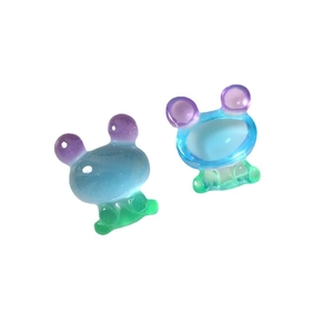 Lindos dijes de rana en resina degradada para manualidades y creación de joyería DIY