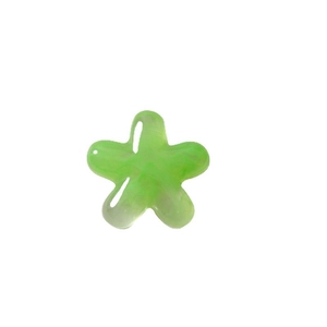 Green resin flower charm with ink marble texture for DIY jewelry making and crafts