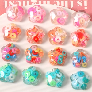 Transparent floral resin flower charms for DIY jewelry and phone case decoration