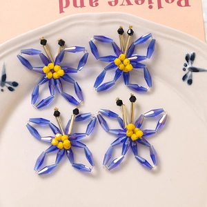Klein blue butterfly bead set of 4 pieces for DIY jewelry making and acrylic crafts