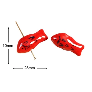 Detaillierte Ansicht von 23mm roten Keramik-Koi-Perlen für DIY-Schmuckherstellung