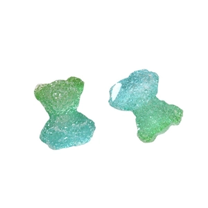 Cute resin bear DIY charms with blue and green gradient and sparkly sugar texture
