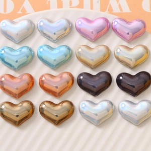 Heart Shape Crystal Glass Flatback Cabochon DIY Jewelry Making Accessories Iridescent Heart Patches For Phone Case Hair Clips Craft Decoration