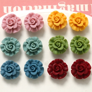 Fleur de Rose en Résine Mate Perforée Accessoires de Fabrication de Bijoux DIY Pour Boucles d'Oreilles Épingles à Cheveux Décoration Coque de Téléphone