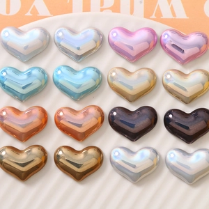 Pearlescent heart-shaped pearls in mixed colors for jewelry making and DIY crafts