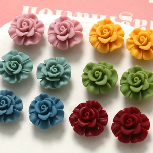 Charmantes roses en résine mate 18mm pour bijoux DIY et accessoires de coiffure