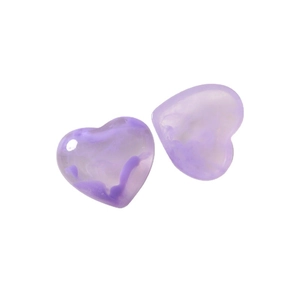DIY heart-shaped resin accessories with purple marble texture for earrings and crafts