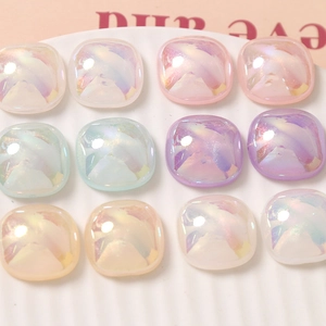 18mm square faux mother-of-pearl iridescent resin patches for DIY jewelry making