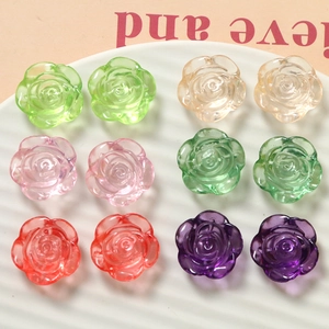 Accessoires de Fabrication de Bijoux DIY Perles Fleur de Rose en Résine Transparente pour Boucles d'Oreilles Épingle à Cheveux Coque