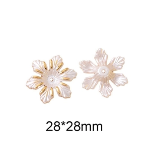 Détail de fleurs en résine blanc et or de 28 mm pour bijoux DIY et accessoires cheveux