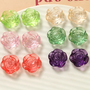 Perles roses en résine colorées transparentes pour bijoux DIY et décoration