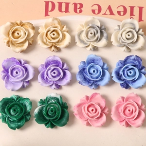 Accessoires de Fleurs de Rose en Résine Bricolage Cabochons à Texture de Marbre Tie-Dye pour Fabrication de Bijoux