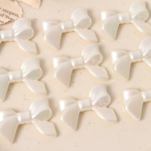 Lazo de resina nacarada blanca para manualidades de joyería DIY y accesorios para el pelo