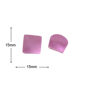 Détails de composants de bijoux DIY en résine rose mate de 15mm, carrés et demi-cercles
