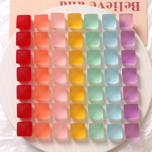 Accessoires en Résine Carrés Mats Givrés DIY Couleurs Gelée Géométriques Tons Bonbons Création de Bijoux Matériel de Bricolage