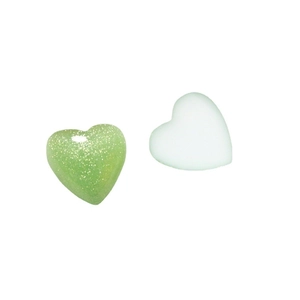 Glittering 16mm resin heart charms with gold powder for DIY jewelry and hair clips