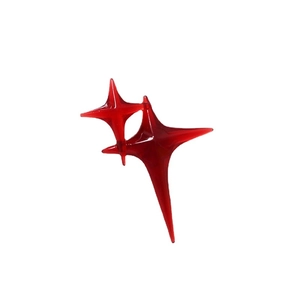 Translucent red four-pointed star resin charms for DIY earrings and hair accessories