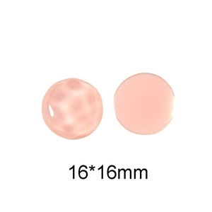 Detail of 16mm pink resin geometric charms with textured and smooth finishes