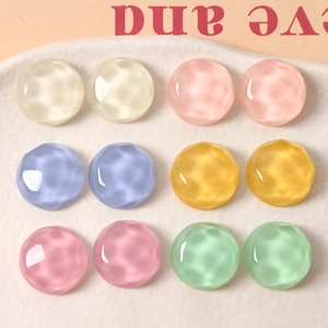 Retro 16mm geometric translucent water ripple resin accessories with hammered texture
