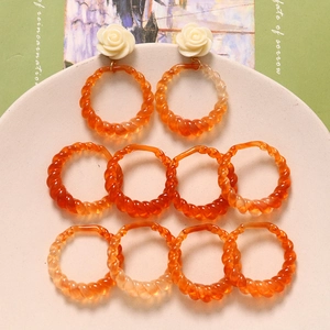 Transparent Amber Resin Spiral Ring Geometric Hollow Circle DIY Jewelry Accessories For Earrings Hair Clips Retro Style