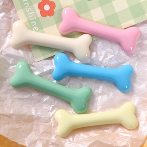 Cute Bone Shaped Glossy Resin DIY Accessories Sweet Creamy Color Craft Material For Hairpin Phone Case Decor Jewelry Making