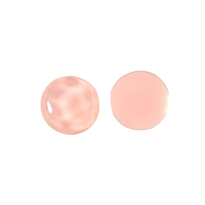 Pink 16mm retro water ripple resin earrings with asymmetric hammered and mirror textures