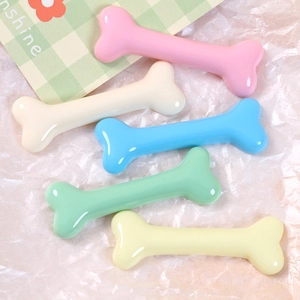 Colorful glossy resin bone charms for DIY hair clips and jewelry making in pastel colors