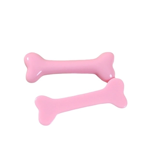 Glossy pink resin bone-shaped DIY charms for hair clips and phone case accessories