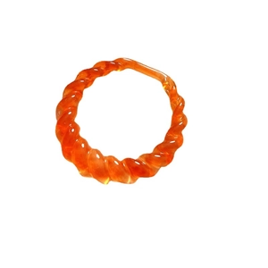 Geometric amber resin spiral ring accessory for DIY jewelry and hair clips
