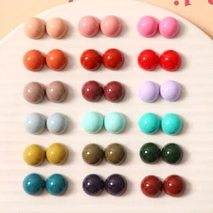 Accessoires de Bijoux DIY en Résine de 12mm Cabochon Demi-boule Coloré Rond à Dos Plat pour Boucles d'Oreilles et Pinces à Cheveux