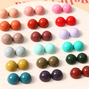 Cabochons demi-ronds en résine colorée 12mm pour bijoux DIY et accessoires cheveux