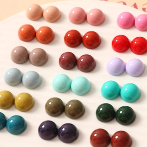 Perles dôme colorées de 12 mm en résine brillante pour la création de bijoux DIY