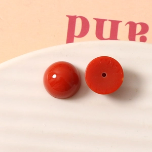 Macro de perles cabochons en résine rouge 12mm avec trou pour création de bijoux DIY