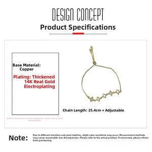 Detail view of adjustable clover bracelet featuring 14K gold plating and shell elements