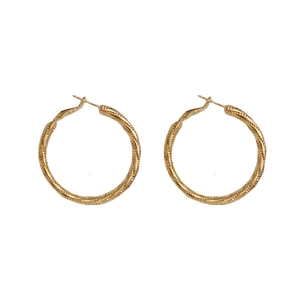 Modische goldene gedrehte Creolen mit klobigem Spiraldesign aus Metall für Damen