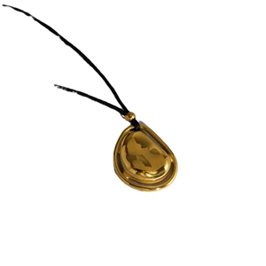 Minimalist 18k gold plated irregular geometric pendant necklace with black cord strap
