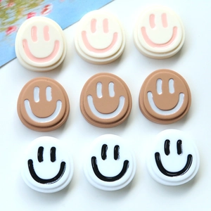 Breloques Rondes en Résine avec Visage Souriant Accessoires de Bijoux DIY pour Boucles d'Oreilles Épingles à Cheveux Coque de Téléphone