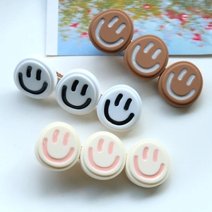 Barrettes à cheveux souriantes en résine colorée pour bijoux et étuis de téléphone