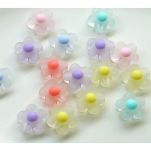 Matte durchscheinende Acryl-Blumenanhänger in Pastellfarben für DIY-Schmuck und Zubehör