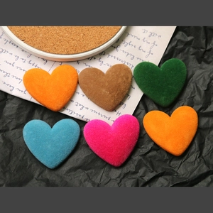 Ciondoli a Cuore in Acrilico Floccato Vintage Accessori per Gioielli DIY per Orecchini Fermagli per Capelli Decorazione Custodia