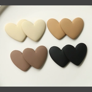 Matte heart-shaped resin charms in earth tones for DIY earring and hair clip jewelry