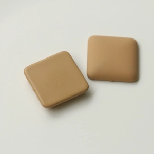 Flat square matte DIY craft charms in neutral khaki for earrings and hair accessories