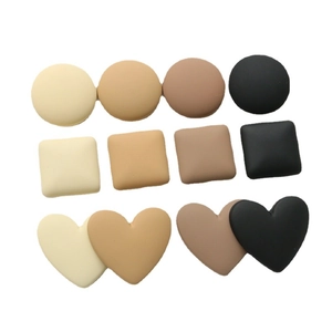 Matte macaron earth tone resin charms in round, square, and heart shapes for DIY crafts