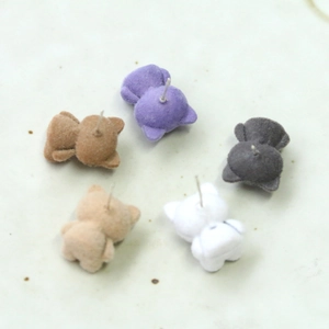 Lindos accesorios de gato de acrílico flocado 3D para manualidades en 5 colores