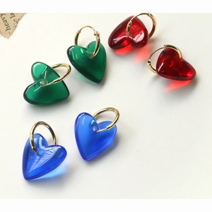 Boutons en Résine Forme de Cœur Avec Attache Boutons Décoratifs pour Boucles d'Oreilles DIY Barrettes Accessoires Vêtements Femme