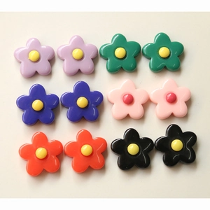 Colorful resin five-petal flower charms set for DIY jewelry and phone case making