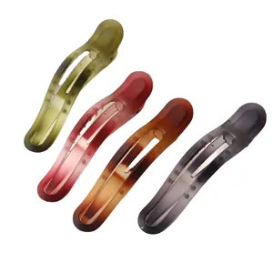 Matte colorful resin hair clips in olive green, wine red, amber and smokey grey