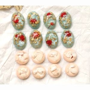 Billes en résine pour bijoux DIY avec feuilles d'or fleurs séchées et éclats de coquillages